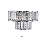 Searchlight 9472-2CC Hayley 2 Light Wall Light In Chrome With Crystal Glass
