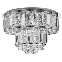 Searchlight 8374-4CC Hayley 4 Light Flush Ceiling Light In Chrome With Crystal Glass