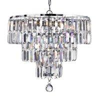 Searchlight 1375-5CC Empire 5 Light Ceiling Pendant Light In Chrome With Crystal Glass
