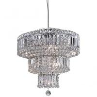 Searchlight 5199-9CC Vesuvius 9 Light Ceiling Pendant Light In Chrome With Crystal Glass