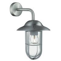Searchlight 3291SS Well Glass 1 Light Outdoor Wall Lantern Light In Stainless Steel