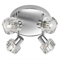 Searchlight 3764CC Triton 4 Light Chrome and Glass Ceiling Spotlight