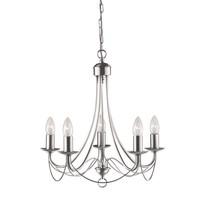 searchlight 6345 5ss maypole 5 light multi arm ceiling light silver