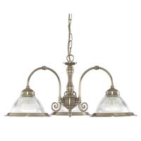 Searchlight 9343-3 American Diner Antique Brass 3 Light Ceiling Pendant