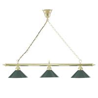 Searchlight 90-3 Brass Snooker / Pool Table Lights with Green Shades