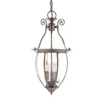 Searchlight 9501-3 Solid Antique Brass Lantern with 3 Lights