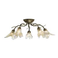 Searchlight 5495-5AB Lily Semi Flush Antique Brass Ceiling Fitting