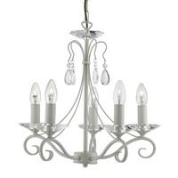 Searchlight 1245-5CR Verona Ceiling Chandelier in Cream Gold