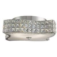 Searchlight 8366CC Rados Wavy LED Flush Ceiling Light In Chrome With Crystal Glass Diffuser