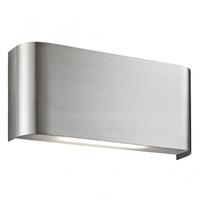 Searchlight 1953SS 20 LED Oblong Curved Wall Light In Satin Silver With Up And Down Light