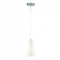 Searchlight 1440WH Whisk 1 Light Ceiling Pendant Light In Chrome With Opal Glass