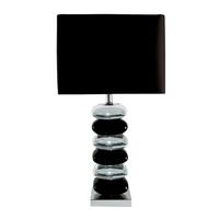 Searchlight 4318CC 1 Pair Of Chrome & Black Table Lamps