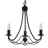 Searchlight 6343-3BK Maypole 3 Light Black Ceiling Pendant