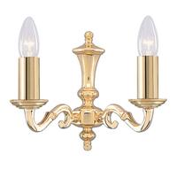 Searchlight 2172-2NG Seville 2 Light Traditional Brass Wall Light