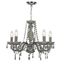 searchlight 8695 5gy marie therese 5 light smoked glass chandelier