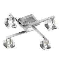 searchlight 1014 4cc sculptured ice flush ceiling light in chrome