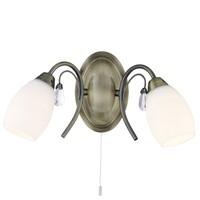 Searchlight 5352-2AB Electra Wall Light in Antique Brass Finish