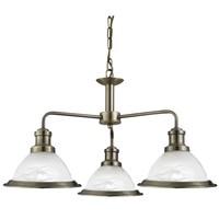 Searchlight 1593-3AB Bistro 3 Way Ceiling Pendant Light Antique Brass