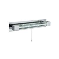 Searchlight 6664CC 1 Light Wall Light With Clear Crystal Glass Bar In Chrome