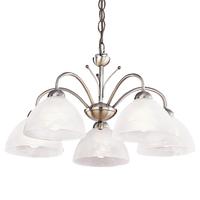 Searchlight 1135-5AB Milanese Antique Brass 5 Light Ceiling Pendant