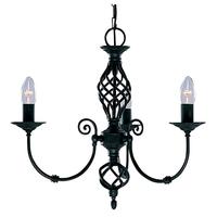 Searchlight 3379-3 Zanzibar 3 Light Black Pendant