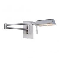 Searchlight 7665SS Apothecary 1 Light Swing Arm Adjustable Wall Light In Satin Silver