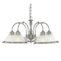 Searchlight 1045-5 American Diner Satin Silver 5 Light Ceiling Pendant
