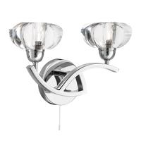 searchlight 8086 2cc sculptured ice 2 light chrome wall light