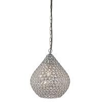 Searchlight 9161-1CC Chrome and Crystal Tear Drop Pendant Light