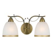 searchlight 5582 2ab brahama antique brass double light wall light
