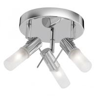 Searchlight 7213CC-LED 3 Light Ceiling Spotlight In Chrome With Frosted Glass Diffusers