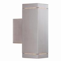 Searchlight 9008-2SS-LED Outdoor 2 Light Square Wall Light With Fixed Glass Lens In Stainless Steel
