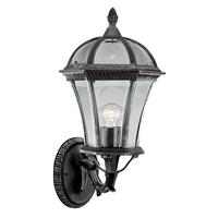 searchlight 3670 capri black silver large exterior wall lantern ip44