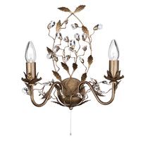 searchlight 2492 2br almandite 2 light wall light crystal droplets