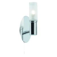 Searchlight 1651CC-LED 1 Light Wall Spotlight With Frosted Glass Shade In Chrome