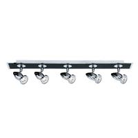 searchlight 7495 comet 5 light black chrome ceiling spotlight