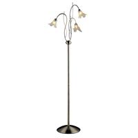 Searchlight 4493-3AB Lily Antique Brass Floor Lamp