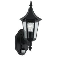 Searchlight 14715 Bel Aire Black PIR Outdoor Lantern Wall Light