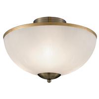 Searchlight 6580AB Brahama 3 Light Antique Brass Glass Semi-Flush