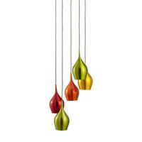 Searchlight 6465-5 Vibrant Multi coloured Aluminium 5 Light Pendant