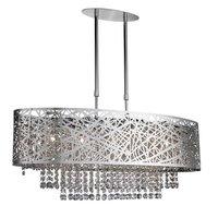 Searchlight 3055-5CC Mica Chrome and Crystal Ceiling Pendant Light