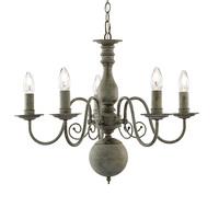 Searchlight 2265-5GY Greythorne 5 Light Chandelier