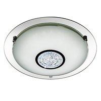 Searchlight 2773-31 LED Chrome and Mirrored Glass Flush Ceiling Light