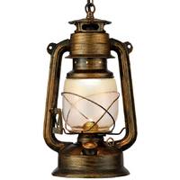 Searchlight 3841-1BG Black Gold Hurricane Lantern Pendant Light