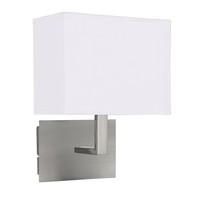 Searchlight 5519SS Satin Silver Wall Light with Fabric Shade