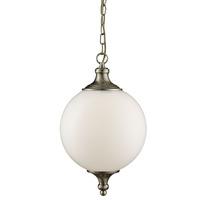 Searchlight 3051AB Antique Blass and Opal Globe Pendant light