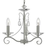 Searchlight 1243-3CR Verona Ceiling Chandelier in Cream Gold