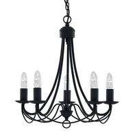 Searchlight 6345-5BK Maypole 5 Light Black Ceiling Pendant