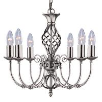 Searchlight 4489-6 Zanzibar 6 Light Silver Pendant