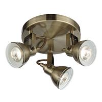 Searchlight 1543AB Focus Antique Brass 3 Light Spotlight